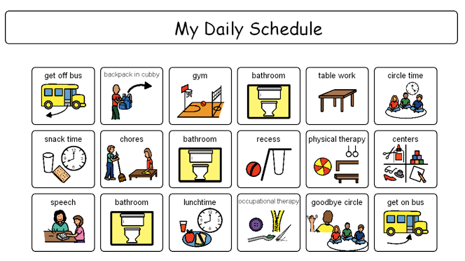 daily schedule visual activity autism